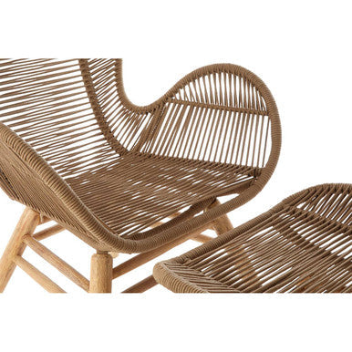 Latte Rope Lounge Chair and Footstool