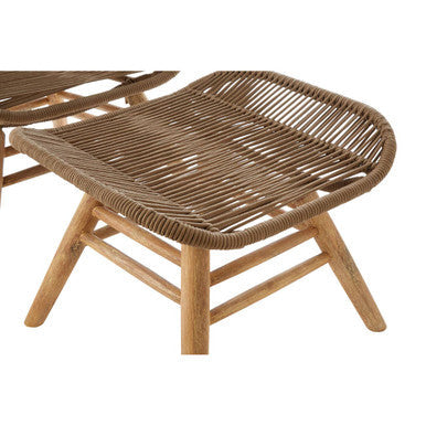 Latte Rope Lounge Chair and Footstool