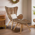 Latte Rope Lounge Chair and Footstool