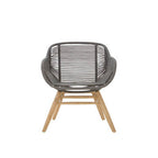 Grey Rope Armchair with Natural Wood Legs