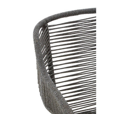 Grey Rope Armchair with Natural Wood Legs