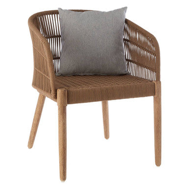 Natural Woven Rope Armchair with Cushion