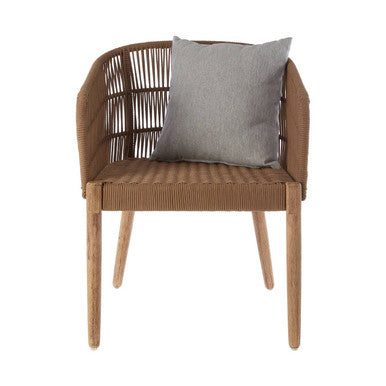 Natural Woven Rope Armchair with Cushion