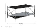 Black Glass and Nickel Finish Coffee Table