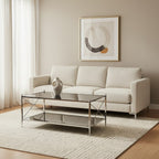 Black Glass and Nickel Finish Coffee Table