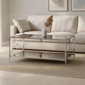 Black Glass and Nickel Finish Coffee Table