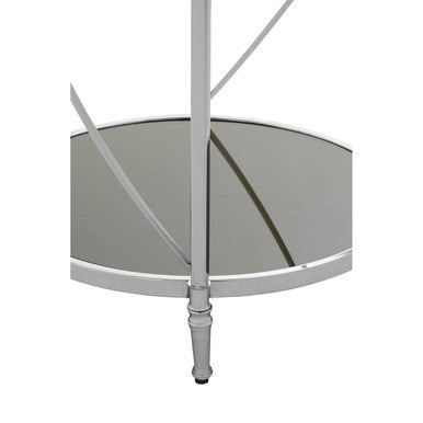 Black Glass and Nickel Finish 2 Tier Round Side Table