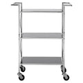 Black Mirrored Glass 3 Tier Trolley