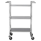 Black Mirrored Glass 3 Tier Trolley