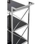 Black Mirrored Glass 3 Tier Trolley