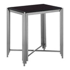 Black Granite Side Table with Silver Finish Base