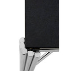 Black Granite Side Table with Silver Finish Base