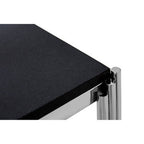 Black Granite Side Table with Silver Finish Base