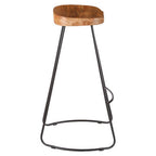 Acacia Wood Bar Stool with Black Finish Frame