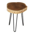 Acacia Wood Log Side Table with Live Edge