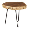 Acacia Wood Log Side Table with Live Edge