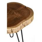 Acacia Wood Log Side Table with Live Edge