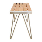 Natural Teak Wood Slatted Bench