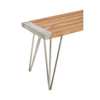 Natural Teak Wood Slatted Bench
