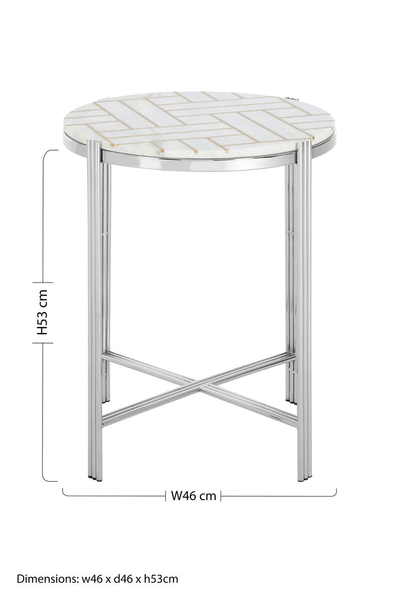 White Marble Side Table