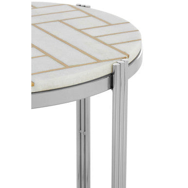White Marble Side Table