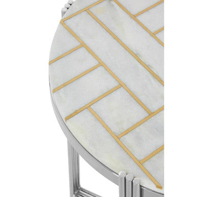 White Marble Side Table