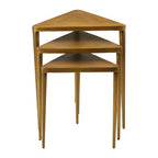 Gold Finish Set of 3 Triangular Nesting Tables