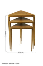 Gold Finish Set of 3 Triangular Nesting Tables