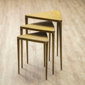 Gold Finish Set of 3 Triangular Nesting Tables