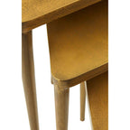 Gold Finish Set of 3 Triangular Nesting Tables