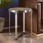 Elm Wood Parquet Top Side Table