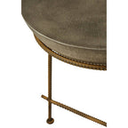Silver Textured Concrete Bowl Top Side Table with Iron Three Leg Base