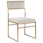 Milky White Velvet Dining Chair