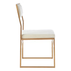 Milky White Velvet Dining Chair