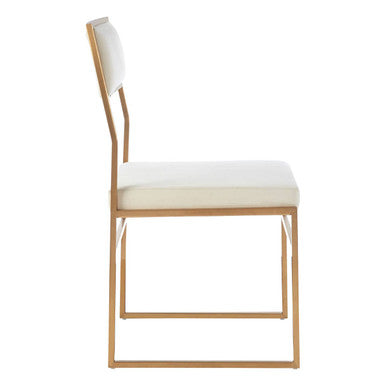 Milky White Velvet Dining Chair