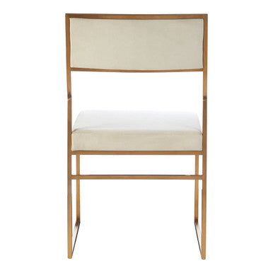 Milky White Velvet Dining Chair