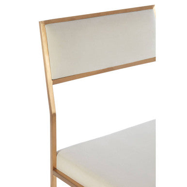 Milky White Velvet Dining Chair