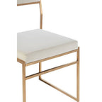 Milky White Velvet Dining Chair