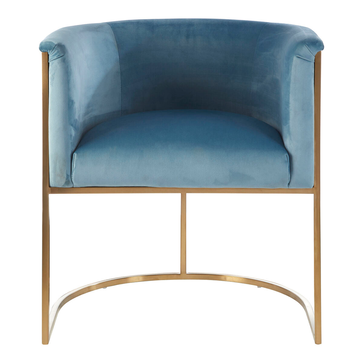 Blue Velvet Curved Back Chair