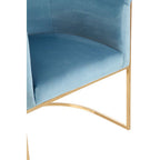 Blue Velvet Curved Back Chair
