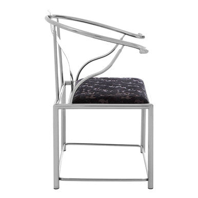 Black Velvet and Silver Finish Chair
