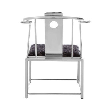 Black Velvet and Silver Finish Chair