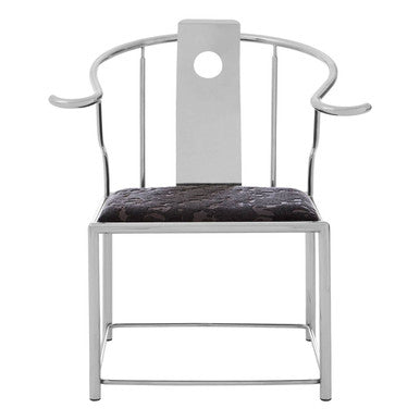 Black Velvet and Silver Finish Chair