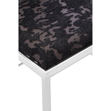 Black Velvet and Silver Finish Chair