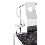 Black Velvet and Silver Finish Chair
