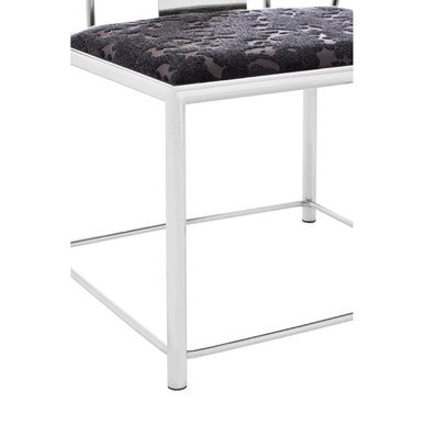 Black Velvet and Silver Finish Chair