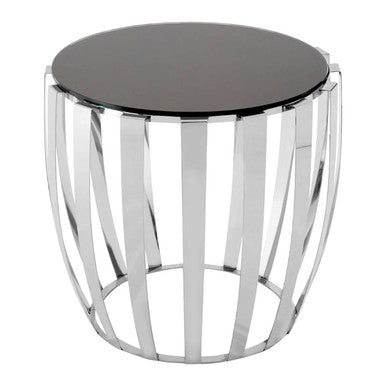Black Glass Side Table