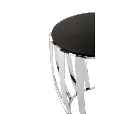 Black Glass Side Table