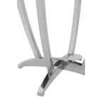 Black Glass Side Table with Silver Finish Frame