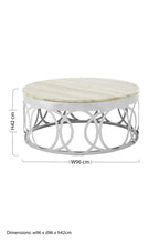 White Marble and Silver Finish Coffee Table